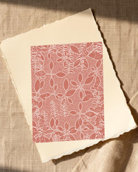Coral Sand Botanical – Signed 50-Edition Giclée Print for Gallery Walls — Paper/edge detail