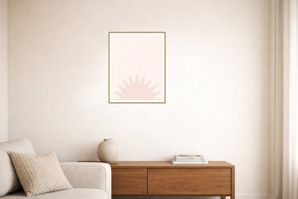 Coral Sand Ombré Gradient – Signed 50-Edition Giclée Print for Gallery Walls — Living room lifestyle