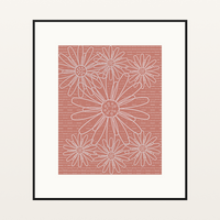 Coral Sand Watercolor Sunflowers Wash Art Print