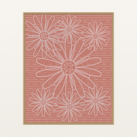 Coral Sand Watercolor Sunflowers Wash Art Print