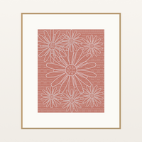 Coral Sand Watercolor Sunflowers Wash Art Print