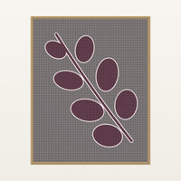 Dark Pastel Eucalyptus Painterly – Premium Painterly Wall Art Print — Floating natural frame