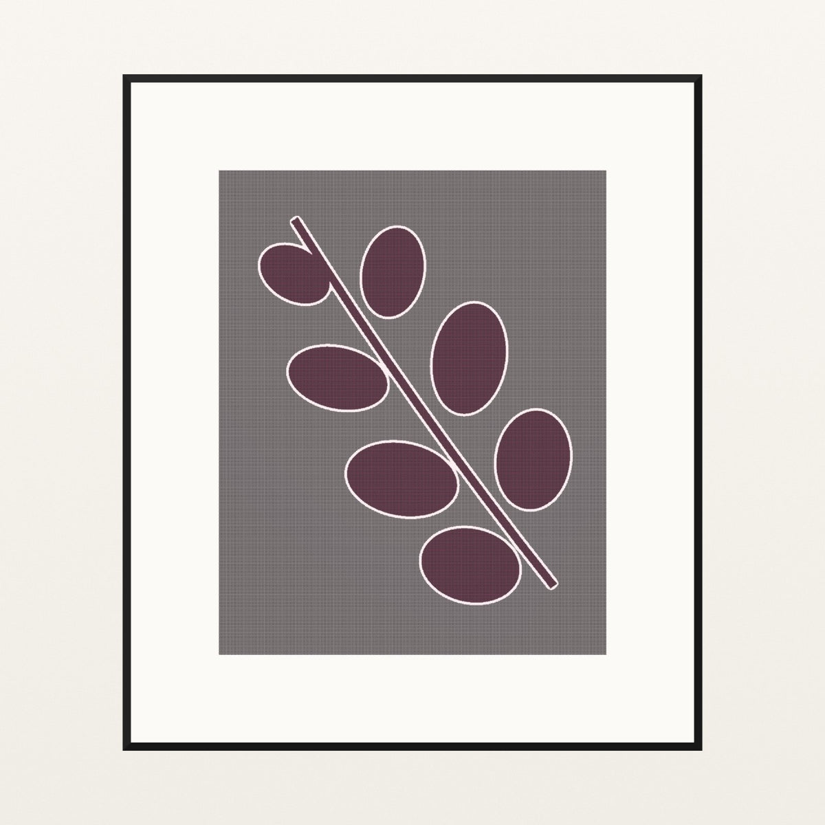 Dark Pastel Eucalyptus Painterly – Premium Painterly Wall Art Print — Black gallery mat
