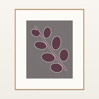 Dark Pastel Eucalyptus Painterly – Premium Painterly Wall Art Print — Natural gallery mat