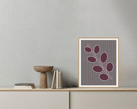 Dark Pastel Eucalyptus Painterly – Premium Painterly Wall Art Print — Grey wall with bowl