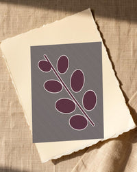 Dark Pastel Eucalyptus Painterly – Premium Painterly Wall Art Print — Paper/edge detail