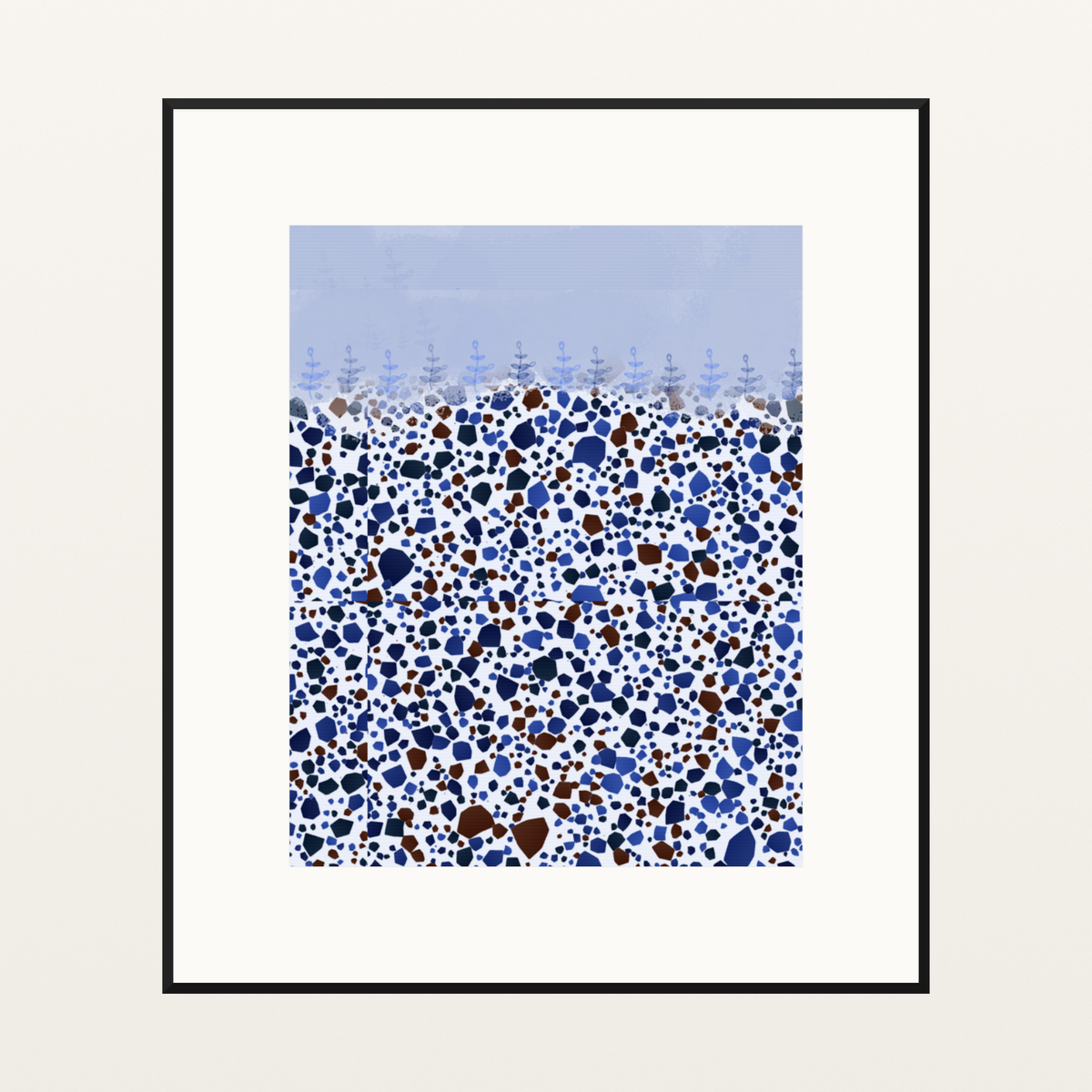 Indigo Terrazzo – Signed 50-Edition Giclée Print for Gallery Walls