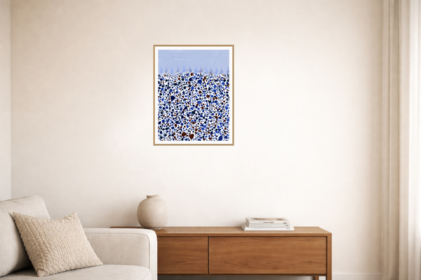 Indigo Terrazzo – Signed 50-Edition Giclée Print for Gallery Walls