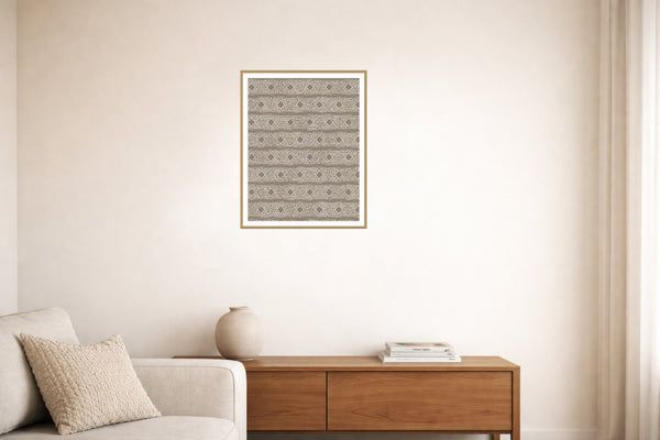 Driftwood Ikat Weave – Limited Edition Ikat Weave Art Print — Living room lifestyle