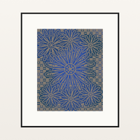 Driftwood Indigo Sunflower Etched Line Art