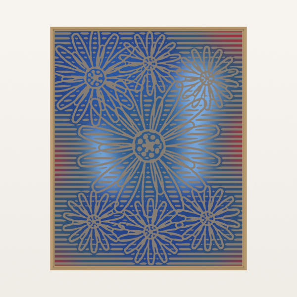 Driftwood Sunflower Etched Line Art Painterly: