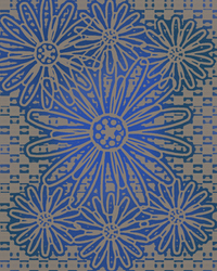 Driftwood Indigo Sunflower Etched Line Art
