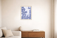 Dusty Periwinkle Ombré Gradient – Premium Ombré Gradient Wall Art Print — Living room lifestyle