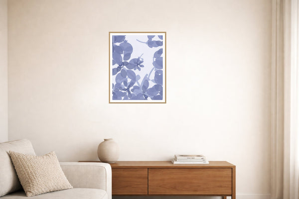 Dusty Periwinkle Ombré Gradient – Premium Ombré Gradient Wall Art Print — Living room lifestyle