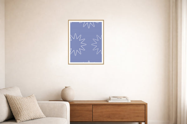 Dusty Periwinkle Ombré Gradient – Signed 50-Edition Giclée Print for Gallery Walls — Living room lifestyle