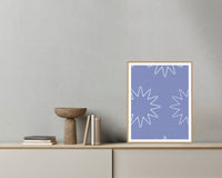 Dusty Periwinkle Ombré Gradient – Signed 50-Edition Giclée Print for Gallery Walls — Grey wall with bowl