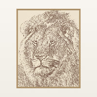 Earth Pigments Etched Line Art – Signed 50-Edition Giclée Print for Gallery Walls — Floating natural frame