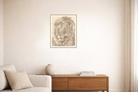 Earth Pigments Etched Line Art – Signed 50-Edition Giclée Print for Gallery Walls — Living room lifestyle