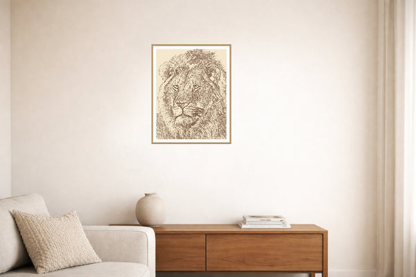 Earth Pigments Etched Line Art – Signed 50-Edition Giclée Print for Gallery Walls — Living room lifestyle