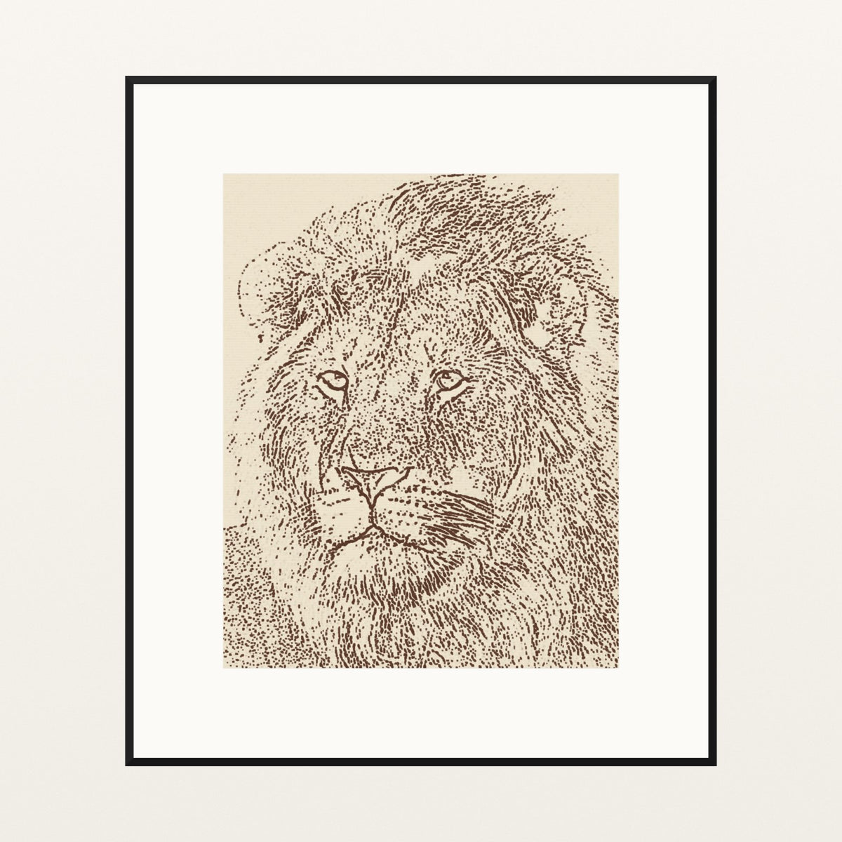 Earth Pigments Etched Line Art – Signed 50-Edition Giclée Print for Gallery Walls — Black gallery mat
