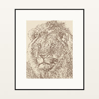Earth Pigments Etched Line Art – Signed 50-Edition Giclée Print for Gallery Walls — Black gallery mat