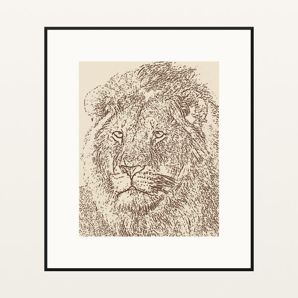 Earth Pigments Etched Line Art – Signed 50-Edition Giclée Print for Gallery Walls — Black gallery mat
