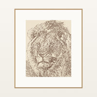 Earth Pigments Etched Line Art – Signed 50-Edition Giclée Print for Gallery Walls — Natural gallery mat