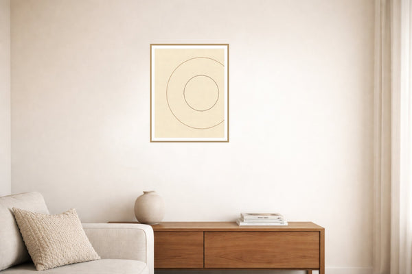 Earth Pigments Geometric – Premium Geometric Wall Art Print — Living room lifestyle