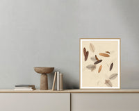 Earth Pigments Ombré Gradient – Premium Ombré Gradient Wall Art Print — Grey wall with bowl