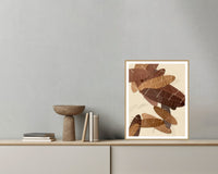 Earth Pigments Ombré Gradient – Premium Ombré Gradient Wall Art Print — Grey wall with bowl