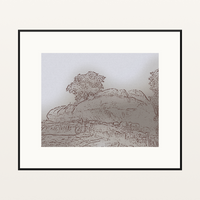 Warm Earth Painterly Etched Line Art: Olumo Rock