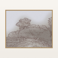 Warm Earth Painterly Etched Line Art: Olumo Rock