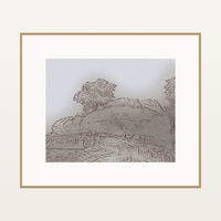 Warm Earth Painterly Etched Line Art: Olumo Rock