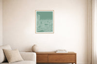 Eucalyptus Silver City Etched Line Art – Signed 50-Edition Giclée Print for Gallery Walls — Living room lifestyle