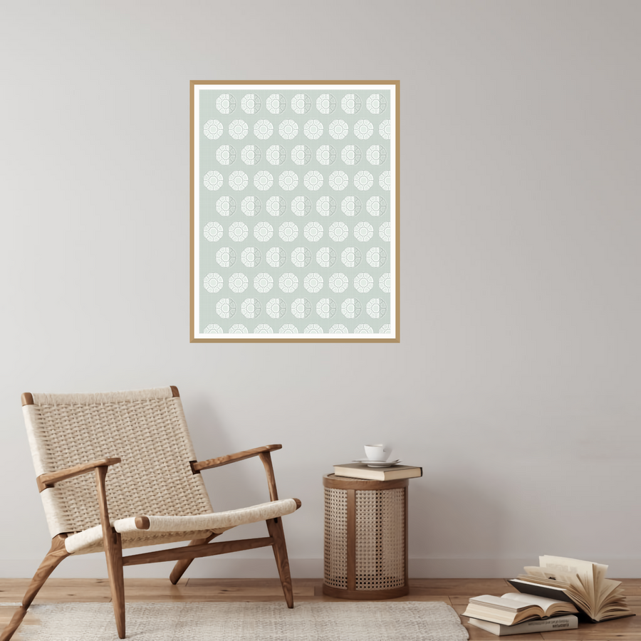 Eucalyptus Silver Jacquard Weave Art Print — room scene