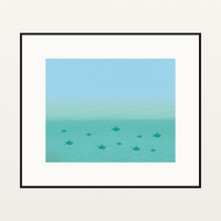 Bold Modern Gradient-sky Cloud-field Art Print