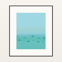 Bold Modern Gradient-sky Cloud-field Art Print