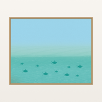 Bold Modern Gradient-sky Cloud-field Art Print