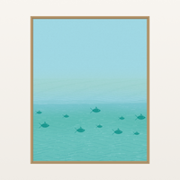 Bold Modern Gradient-sky Cloud-field Art Print