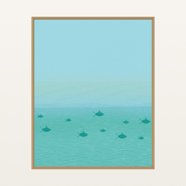 Bold Modern Gradient-sky Cloud-field Art Print
