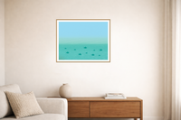 Bold Modern Gradient-sky Cloud-field Art Print