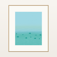 Bold Modern Gradient-sky Cloud-field Art Print