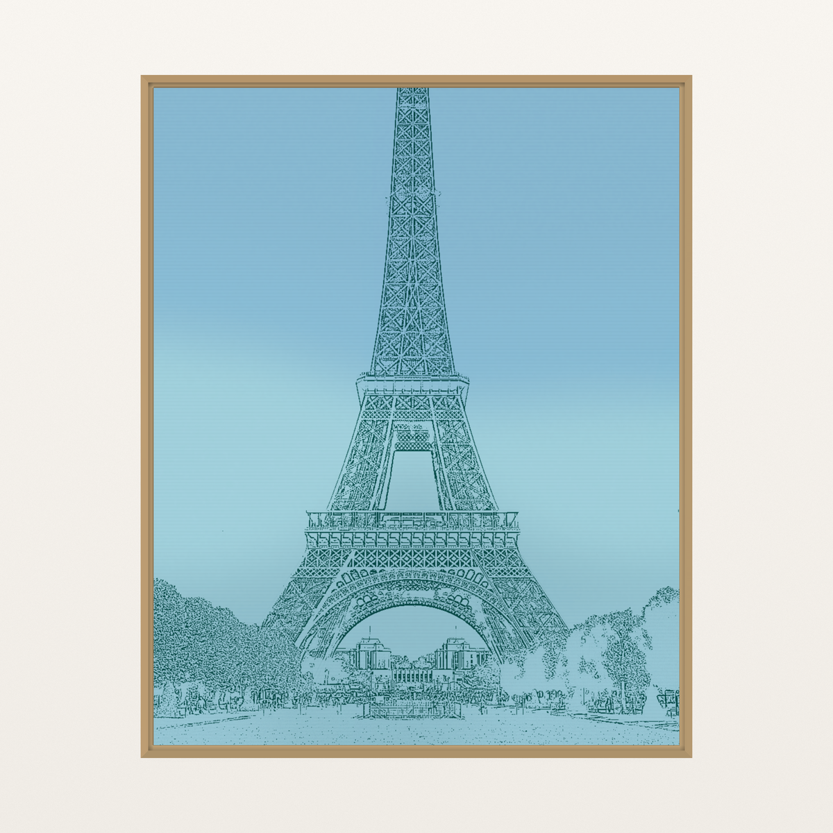 Modern Watercolour Eiffel Tower Line Art Print