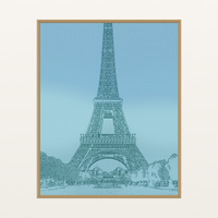 Modern Watercolour Eiffel Tower Line Art Print