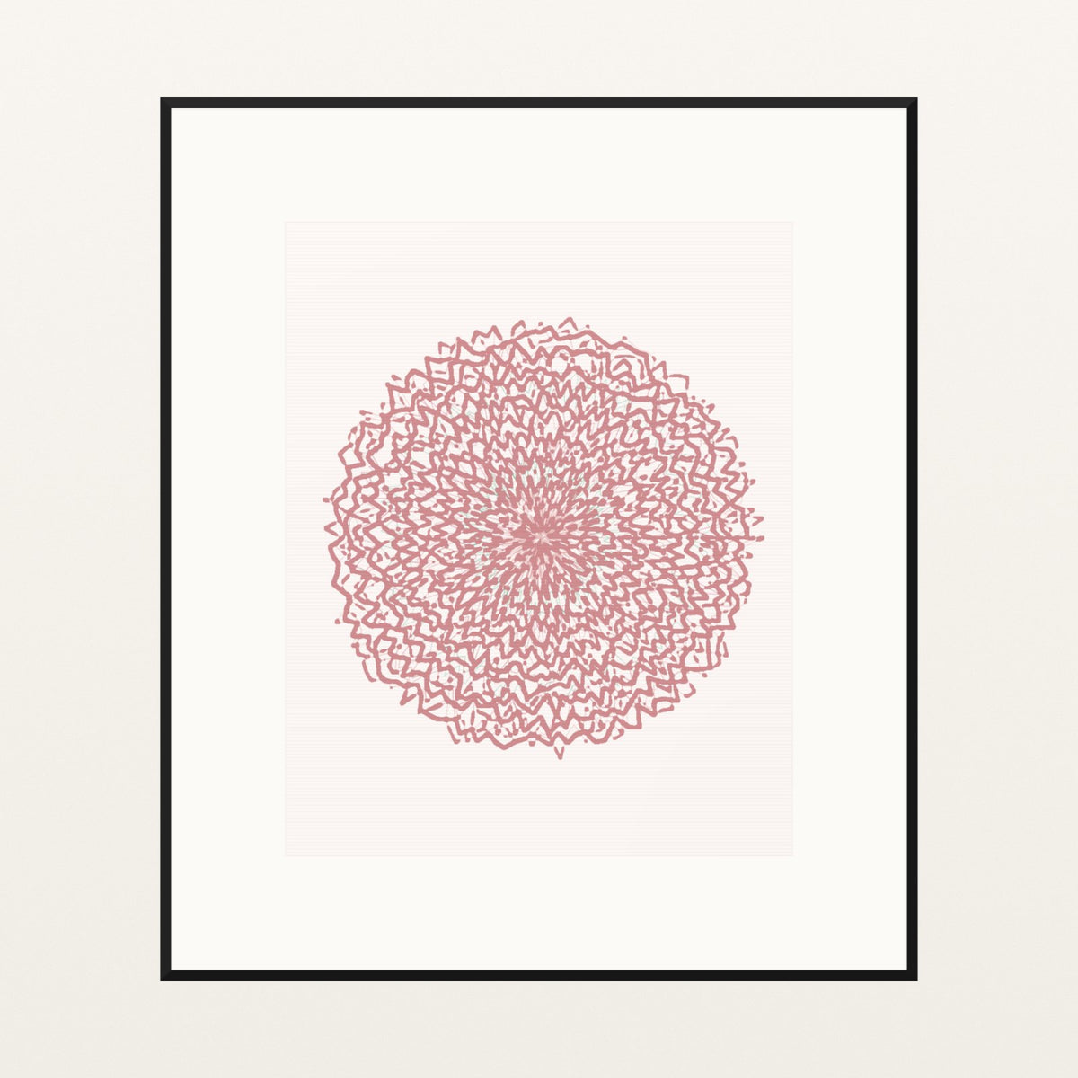 Flamingo Soft Abstract Wave – Signed 50-Edition Giclée Print for Gallery Walls — Black gallery mat