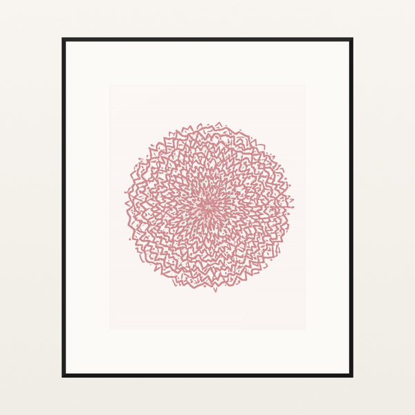 Flamingo Soft Abstract Wave – Signed 50-Edition Giclée Print for Gallery Walls — Black gallery mat