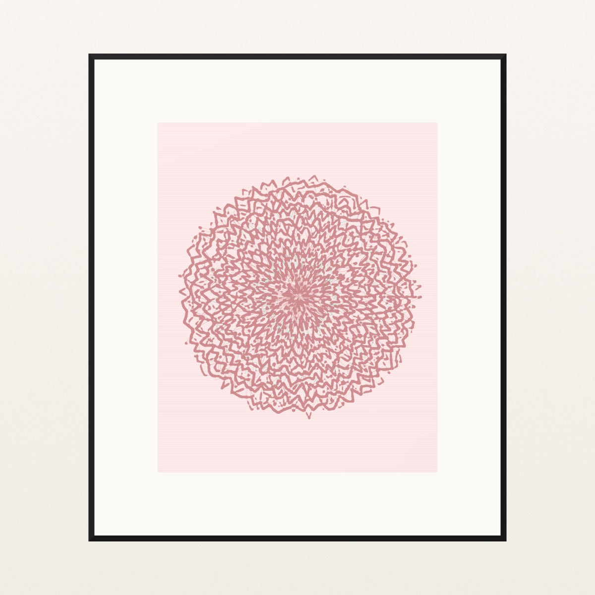 Flamingo Soft Abstract Wave – Signed 50-Edition Giclée Print for Gallery Walls — Black gallery mat