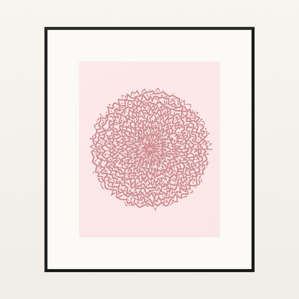Flamingo Soft Abstract Wave – Signed 50-Edition Giclée Print for Gallery Walls — Black gallery mat