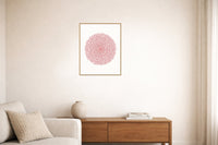 Flamingo Soft Abstract Wave – Signed 50-Edition Giclée Print for Gallery Walls — Living room lifestyle