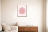 Flamingo Soft Abstract Wave – Signed 50-Edition Giclée Print for Gallery Walls — Living room lifestyle